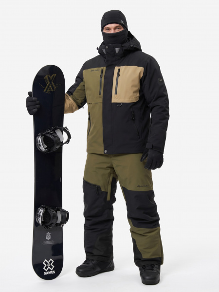 Мужской зимний сноубордический костюм из мембраны Alpha Endless Resolute PRO NYLON 3L 326/2811_42 Хаки