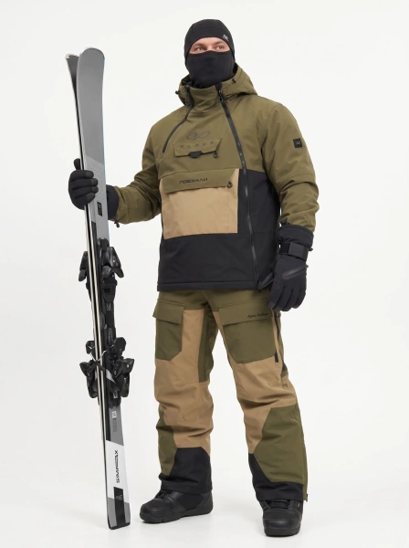 Мужской сноубордический костюм для лыж из мембранной ткани Alpha Endless Crusader PRO NYLON 3L 326/1667_42 Хаки