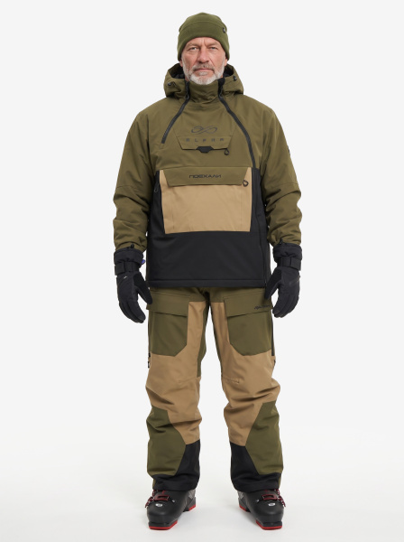Мужской сноубордический костюм для лыж из мембранной ткани Alpha Endless Crusader PRO NYLON 3L 326/1667_42 Хаки